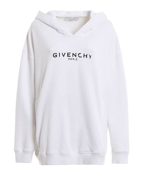 givenchy white zip up hoodie|givenchy crest sweatshirt.